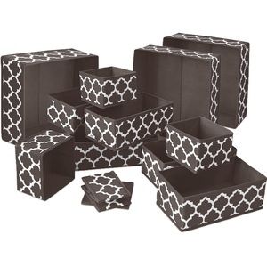 12 Pack Foldable Closet Dresser Storage Box Baskets Bins Containers